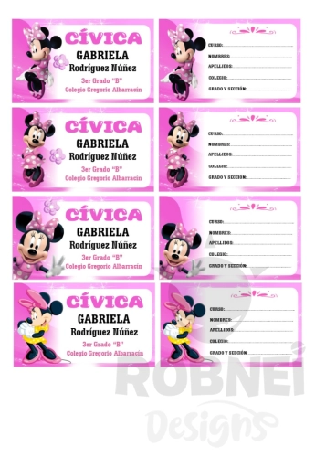 Minnie-Mouse Etiqueta